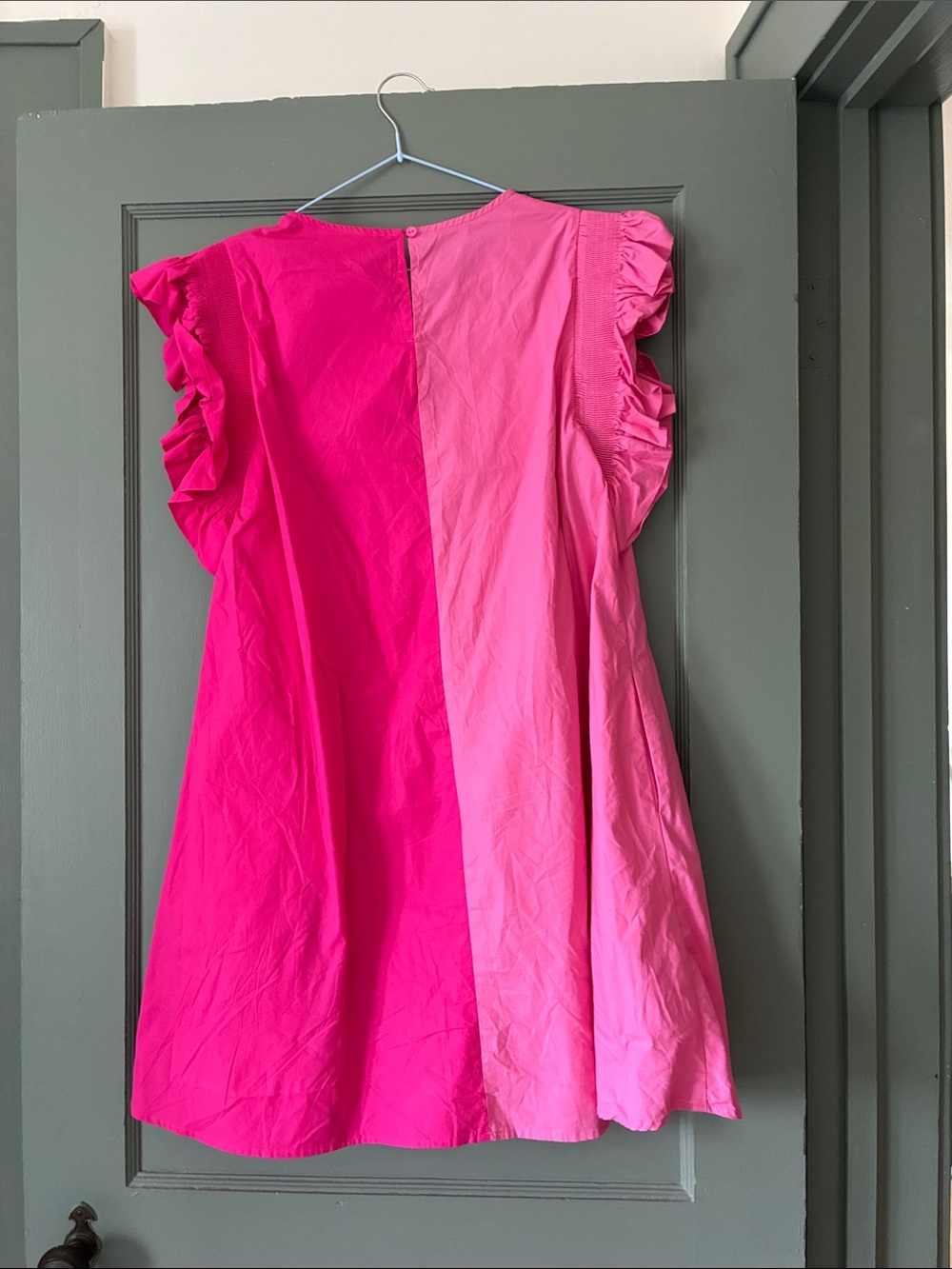 Peach Love California Pink Two-Tone Ruffle Sleeve Dress with Embroidered Boots - Picture 6 of 6